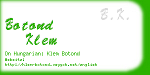 botond klem business card